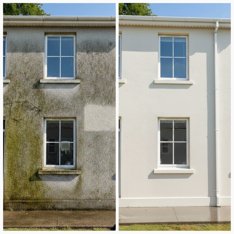 Avant apres nettoyage facade maison