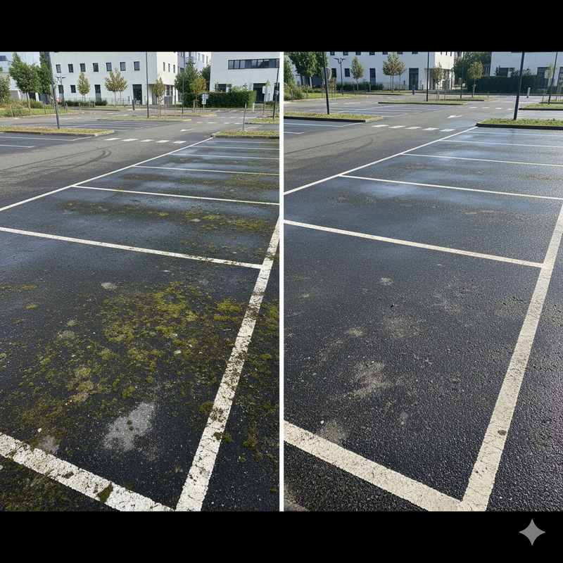 Avant apres nettoyage haute pression beton