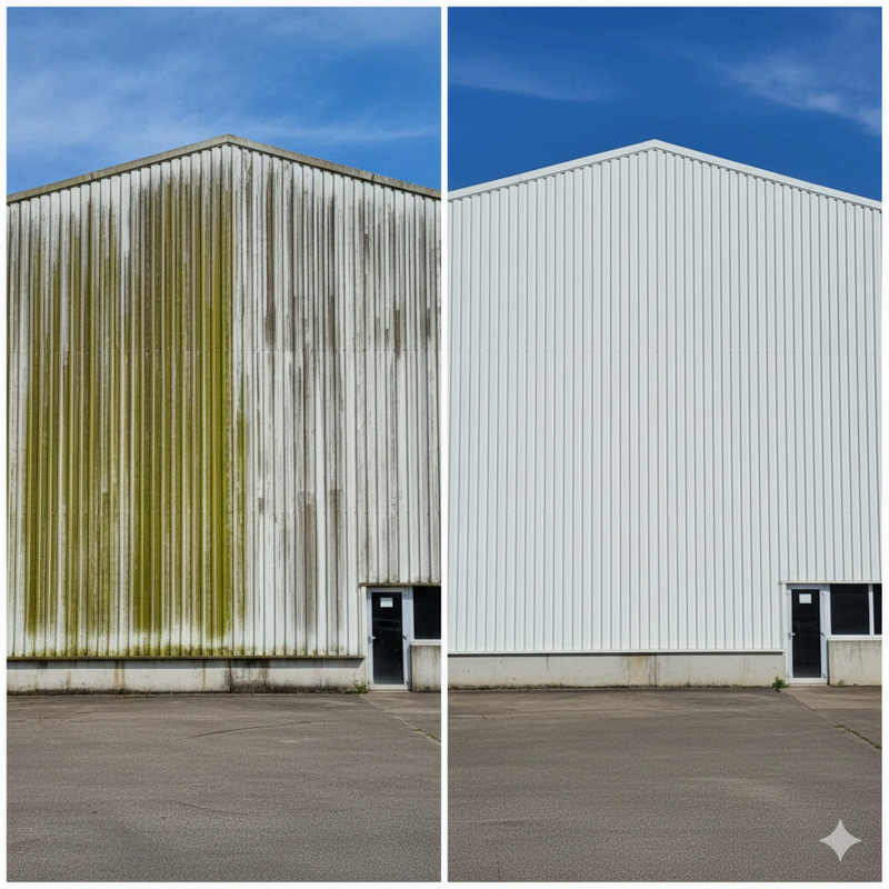 Avant apres nettoyage allee exterieure