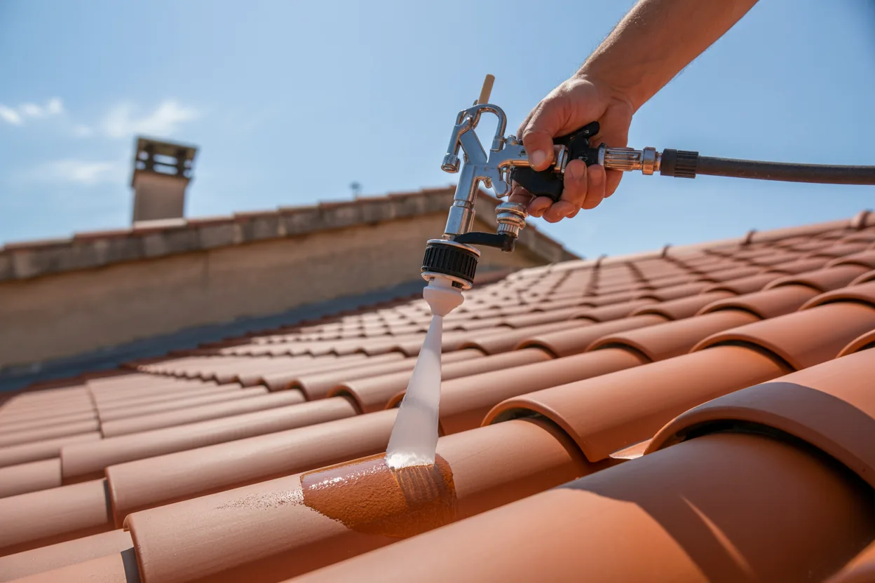 Application d&rsquo;hydrofuge sur toiture proven&ccedil;ale