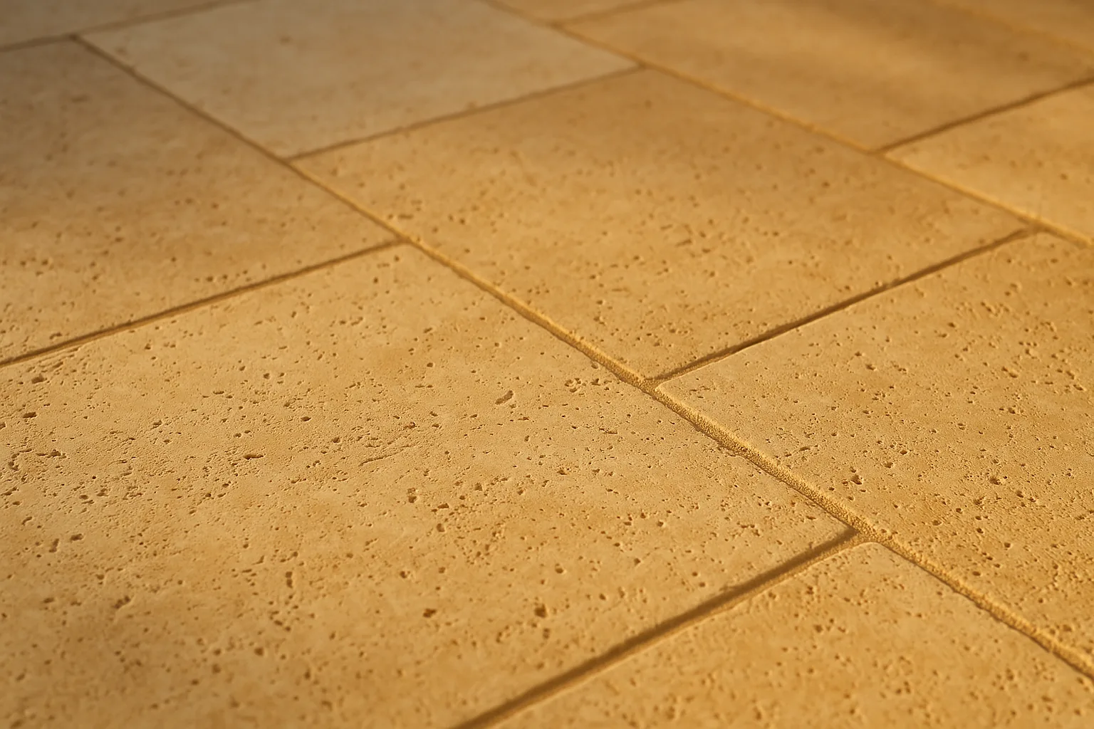 Sol terrasse en travertin beige plan serre sur la texture et les pores caracteristiques