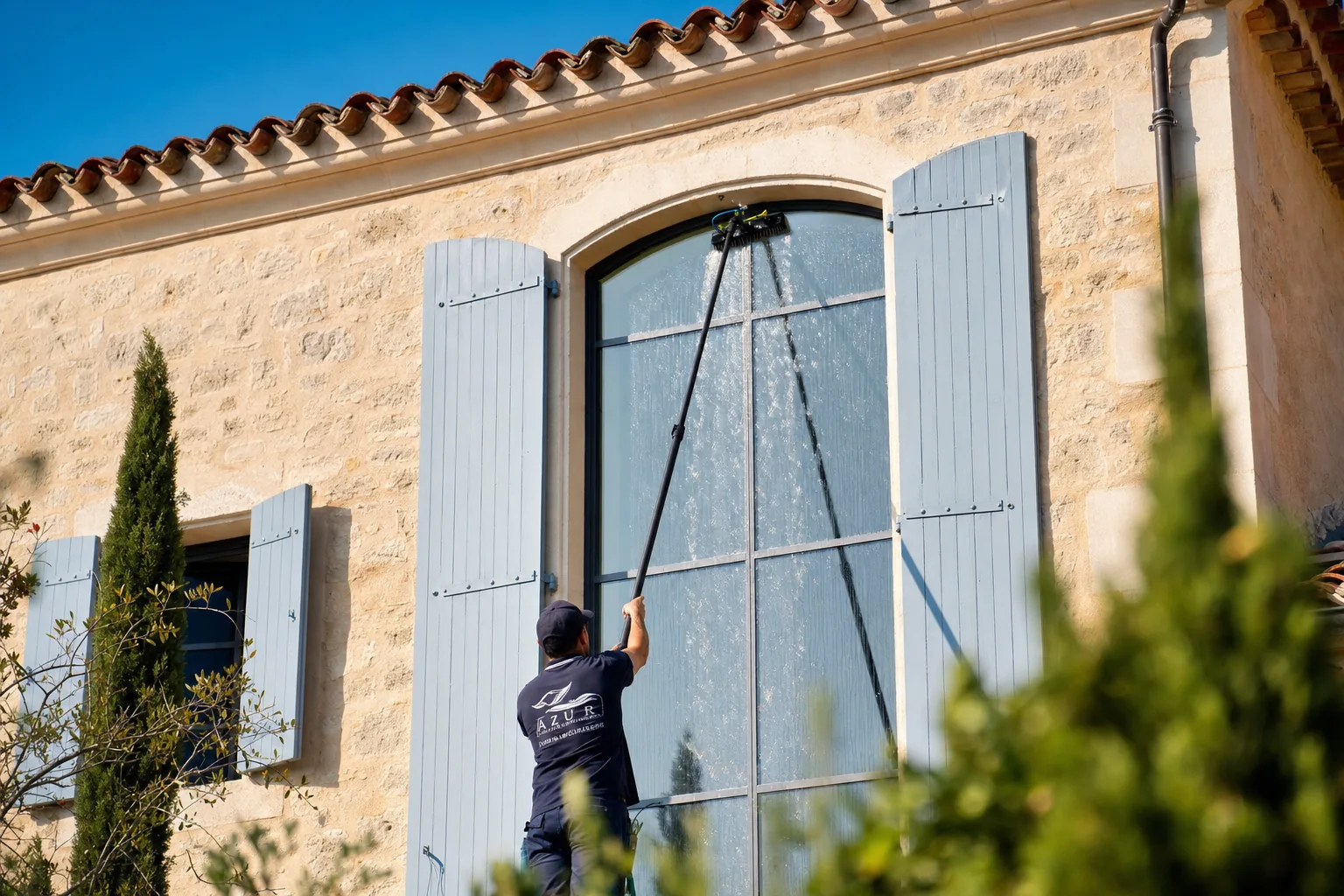 Nettoyage de vitres dans le Vaucluse &agrave; la perche et &agrave; l&rsquo;eau osmos&eacute;e