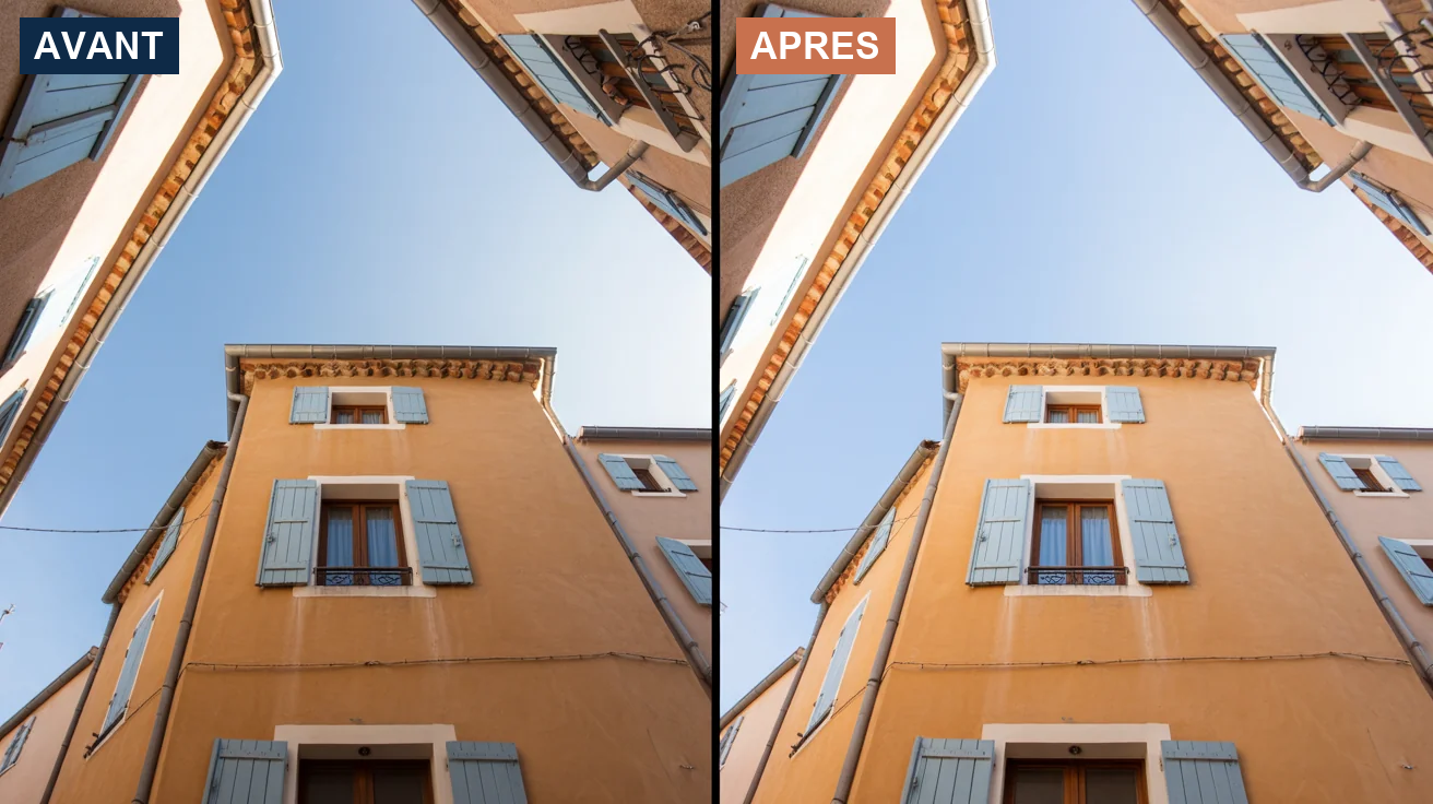 Nettoyage de facade en centre ancien en Vaucluse