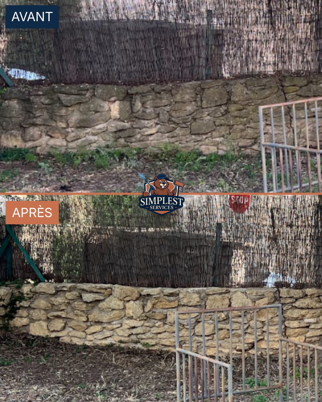 Nettoyage de murets à Aurons