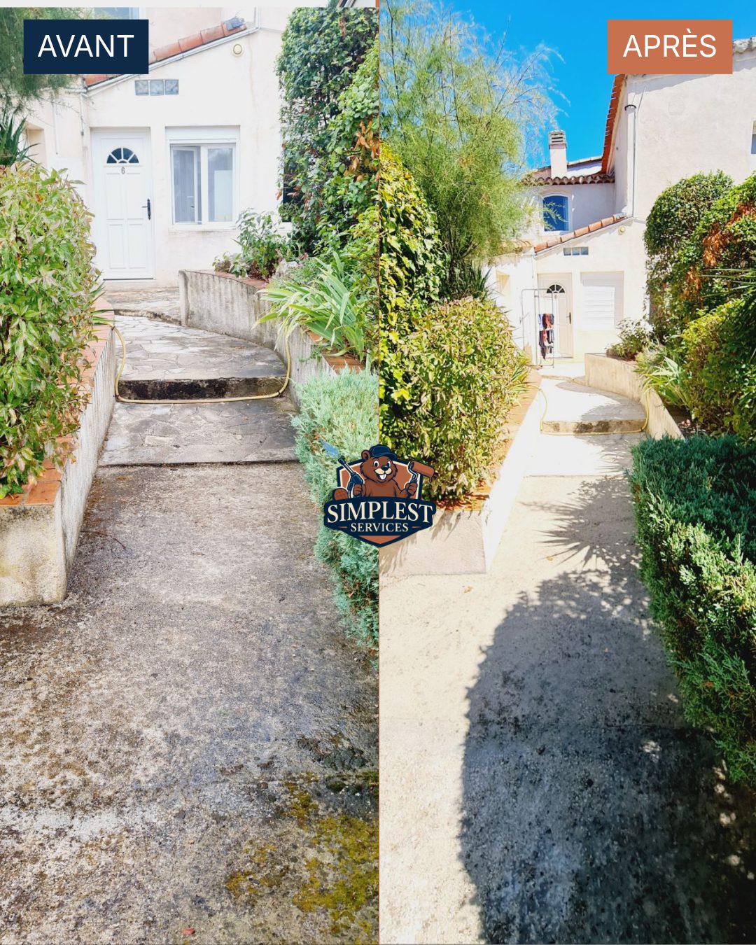 Nettoyage d&rsquo;allée en béton à Marseille