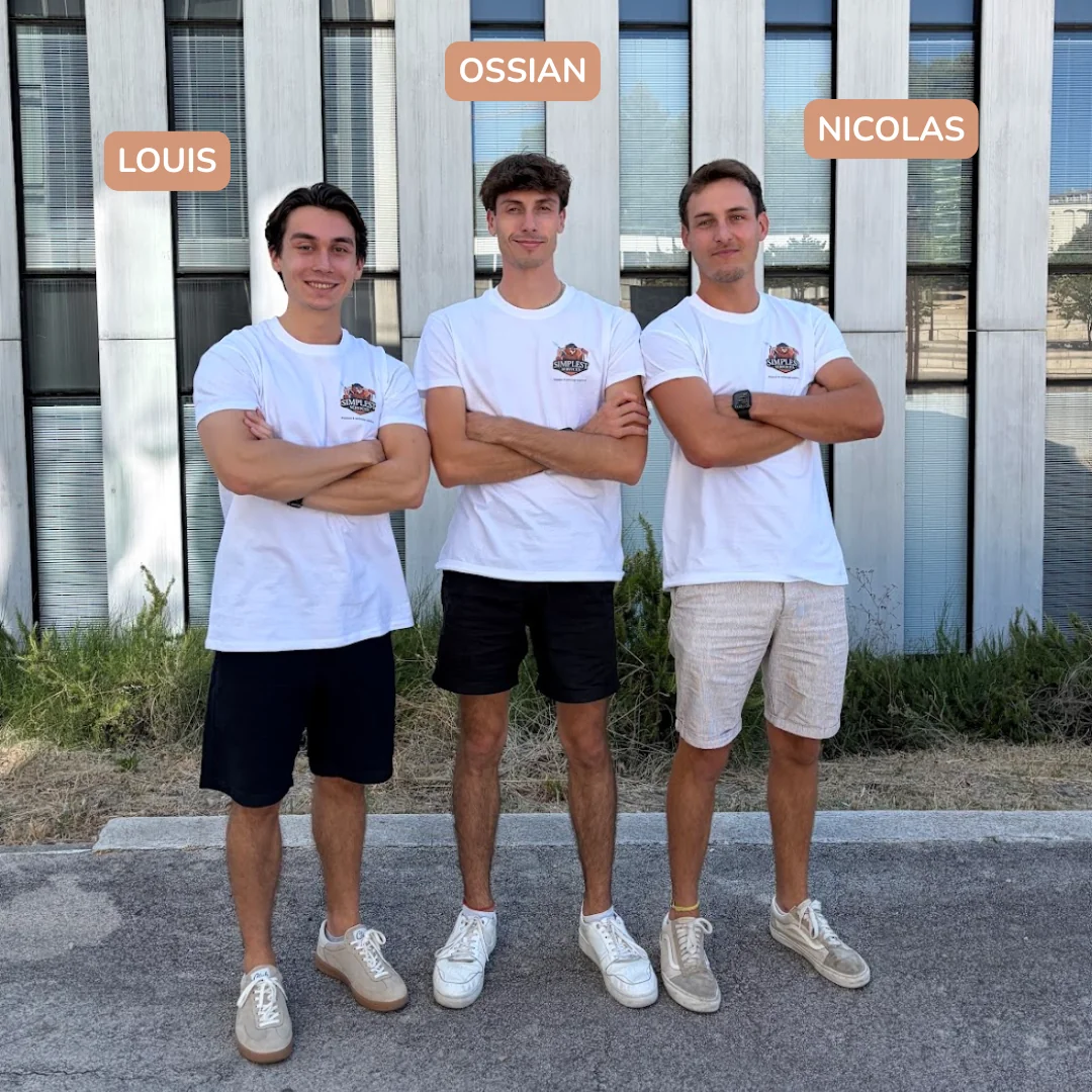 Louis, Ossian et Nicolas, cofondateurs de Simplest Services