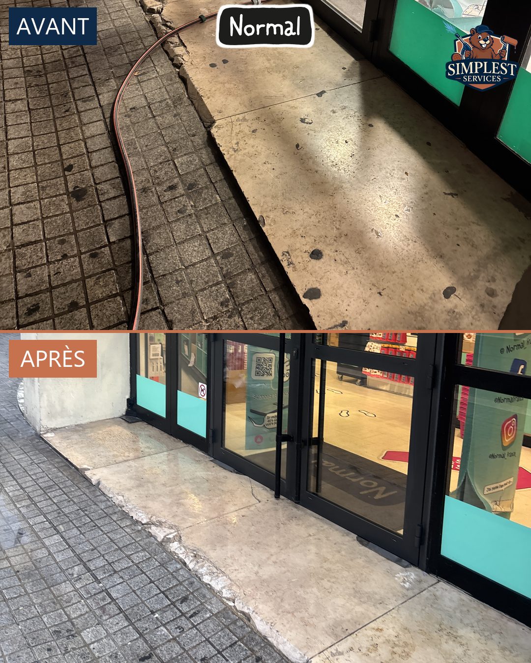 Nettoyage des sols d&rsquo;une devanture de magasin à Marseille